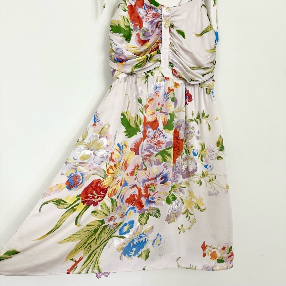 Anthro LEIFSDOTTIR Summer Twilight Floral Silk Dress - Picture 7 of 15